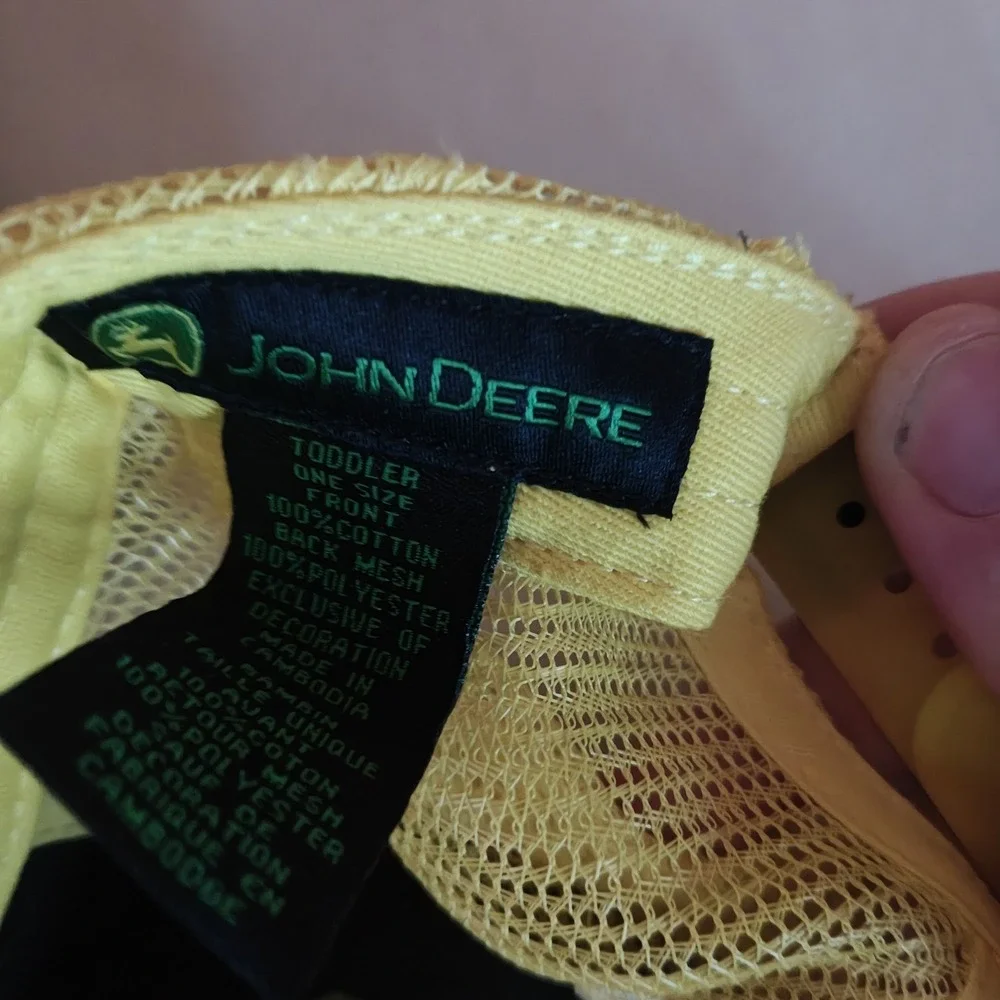 John Deere Toddler Snapback Hat &‎ Tobaggon Bundle Green & Yellow Mesh ZC3